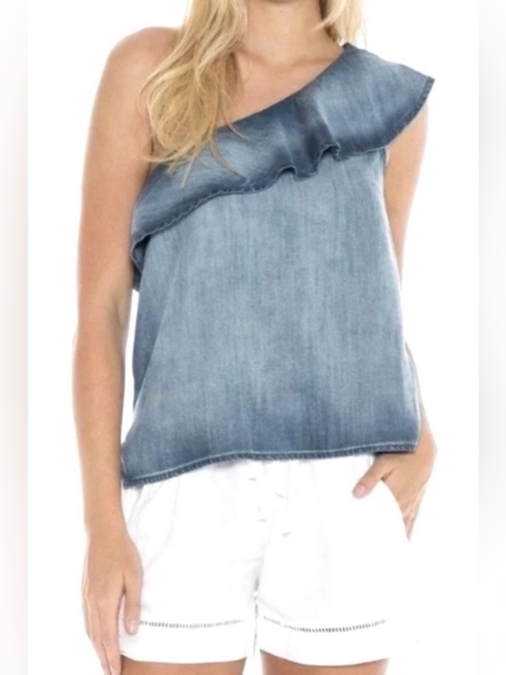 Anthropologie Cloth & Stone Chambray Top, Size M